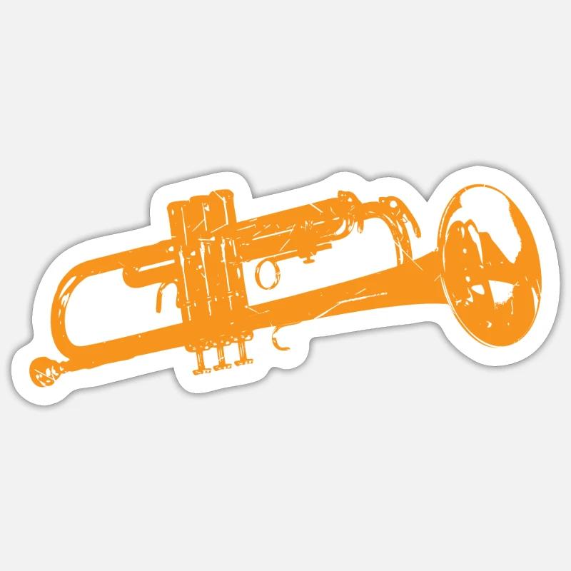 wind instrument - Sticker size S (10 x 10 cm) - white matte
