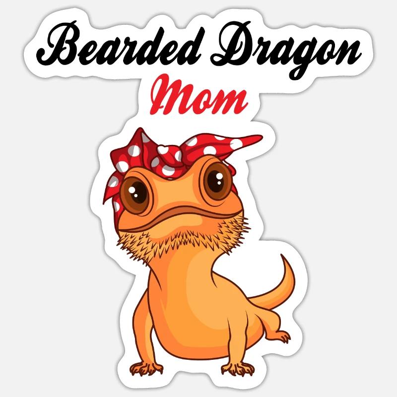 Bartagame Mutter - Sticker Größe S (10 x 10 cm) - Mattweiß
