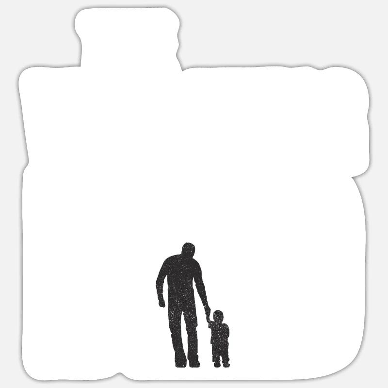 Le père walking - Sticker taille S (10 x 10 cm) - blanc mat