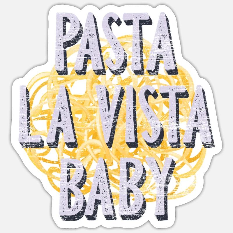 pâtes - Sticker taille S (10 x 10 cm) - blanc mat
