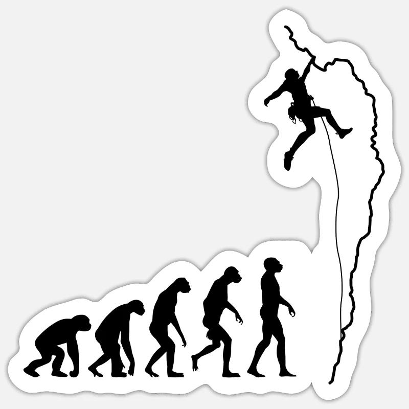 Climbing evolution - Sticker size S (10 x 10 cm) - white matte