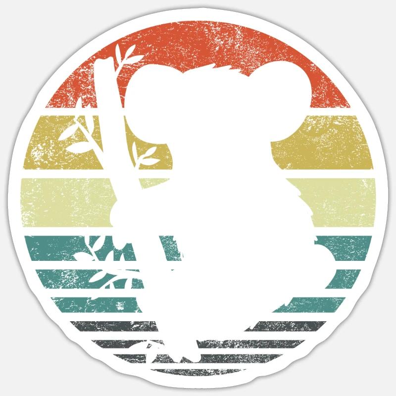 Koala Retro - Sticker Größe S (10 x 10 cm) - Mattweiß