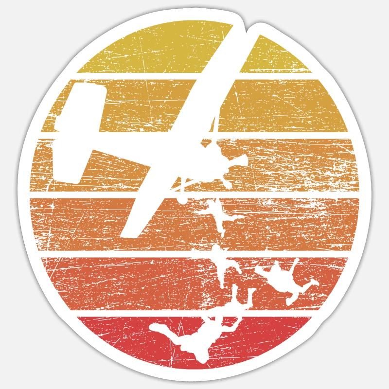 Parachutisme - Sticker taille S (10 x 10 cm) - blanc mat