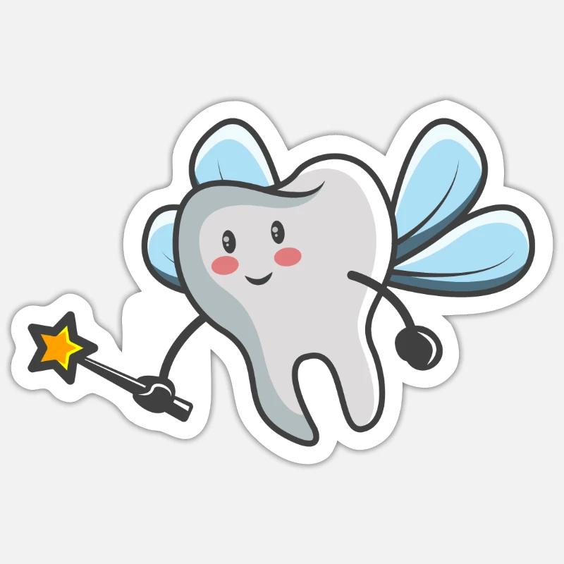 Carnaval de fée des dents et cadeau de carnaval - Sticker taille S (10 x 10 cm) - blanc mat