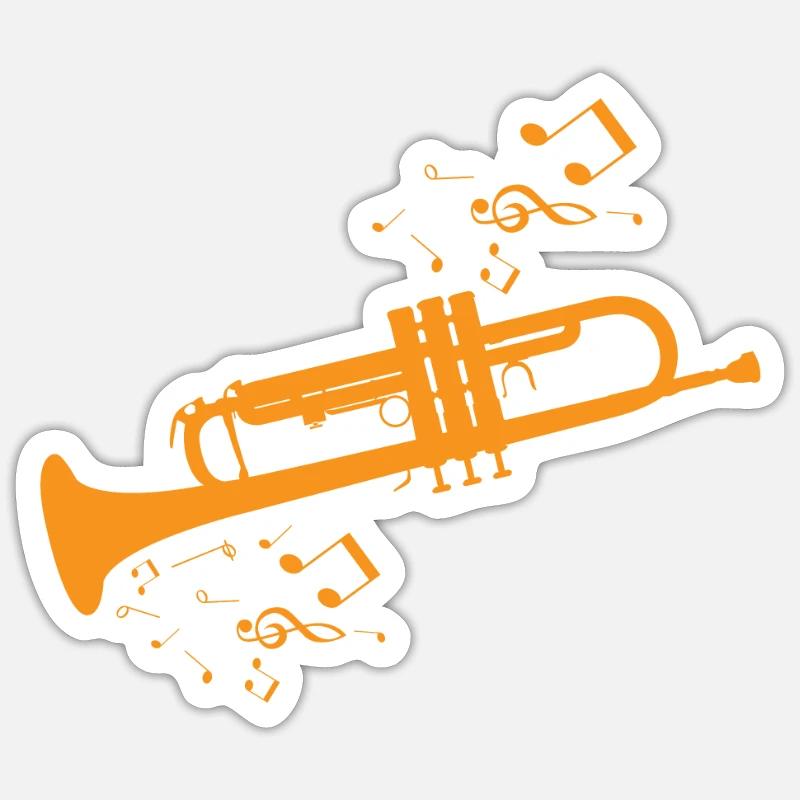 Wind instrument - Sticker size S (10 x 10 cm) - white matte