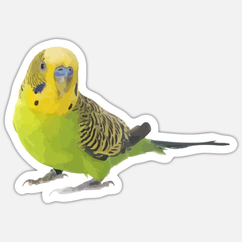 perruche - Sticker taille S (10 x 10 cm) - blanc mat