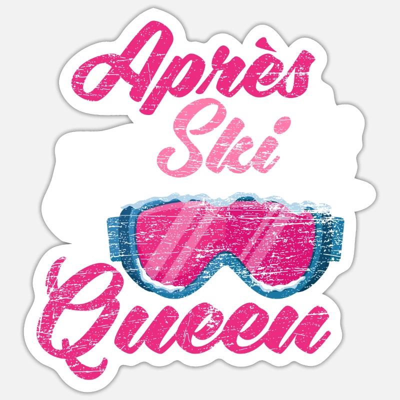 Après Ski - Sticker formato S (10 x 10 cm) - bianco opaco