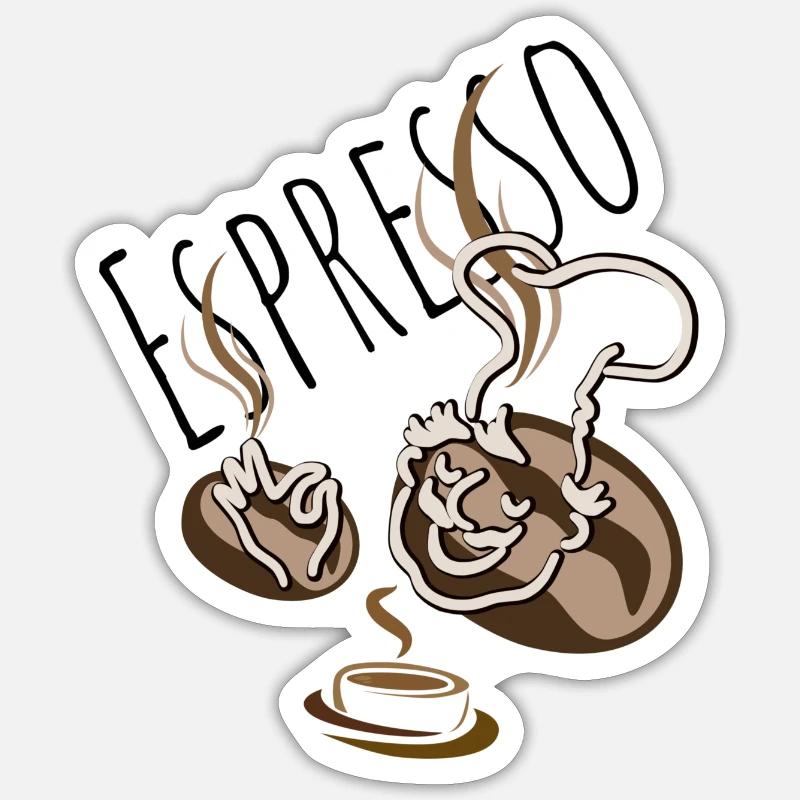 espresso - Sticker size S (10 x 10 cm) - white matte