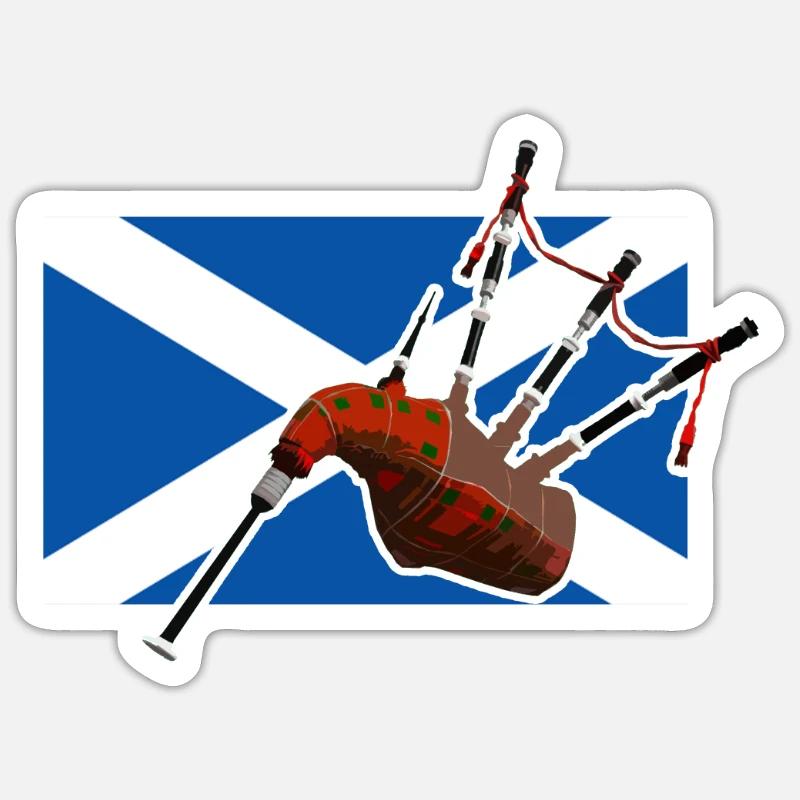 Ecosse Cornemuse Kilt Gift Sticker taille S (10 x 10 cm)