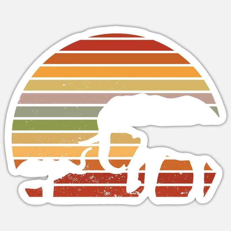éléphants - Sticker taille S (10 x 10 cm) - blanc mat