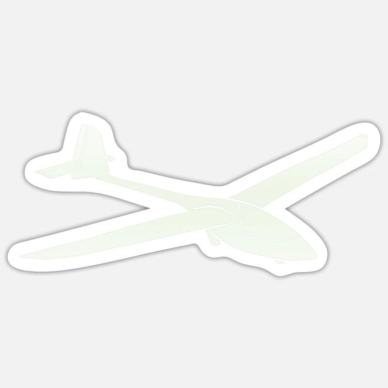 Glider sailor glider pilot - Sticker size S (10 x 10 cm) - white matte