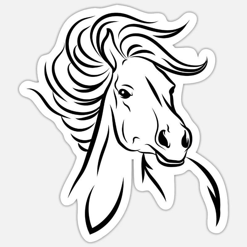 Cheval cheval - Sticker taille S (10 x 10 cm) - blanc mat