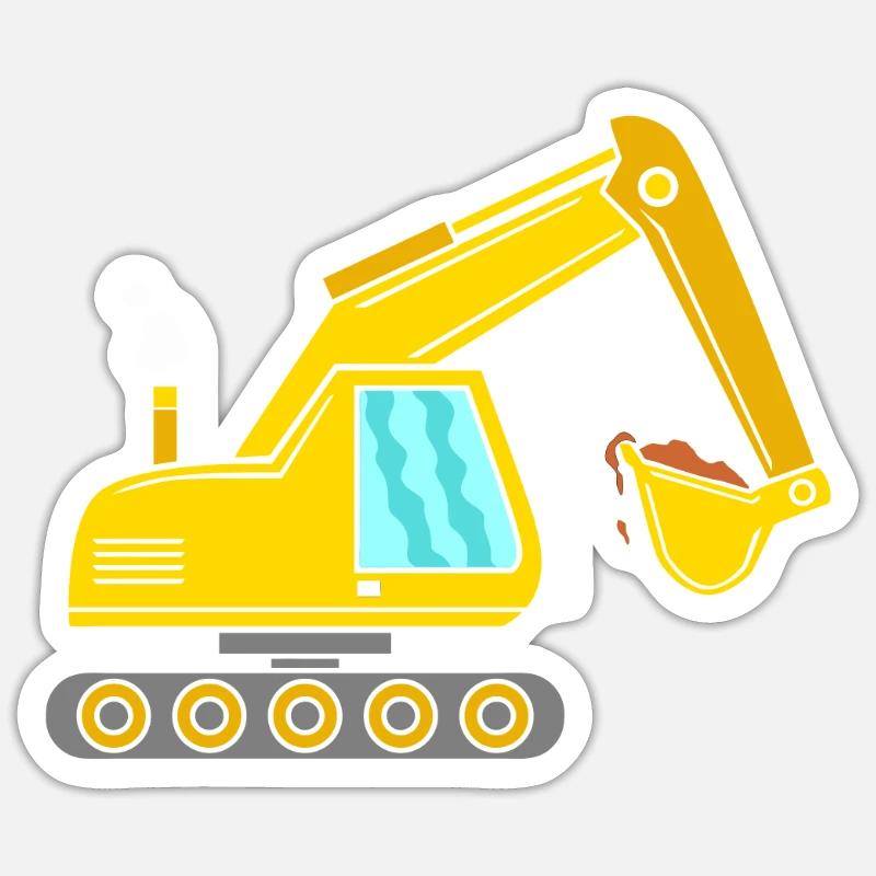 excavator - Sticker size S (10 x 10 cm) - white matte