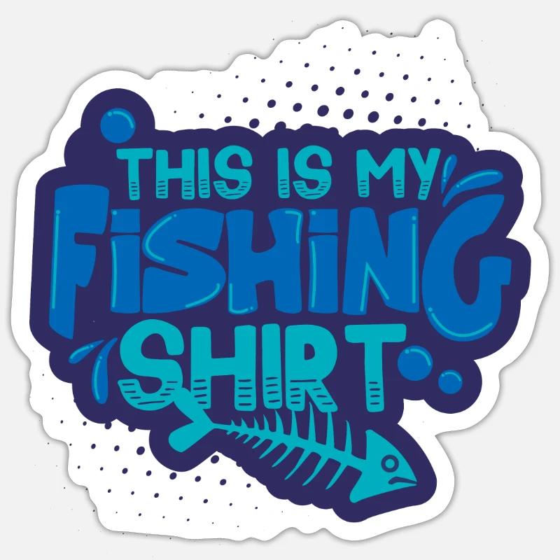 Pêche - Sticker taille S (10 x 10 cm) - blanc mat