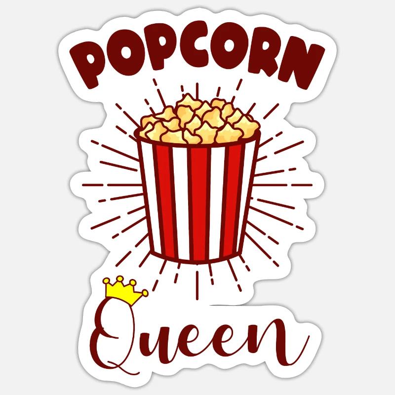 Costume de pop-corn - Sticker taille S (10 x 10 cm) - blanc mat