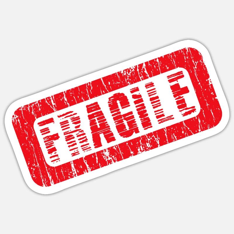fragile - Sticker taille S (10 x 10 cm) - blanc mat