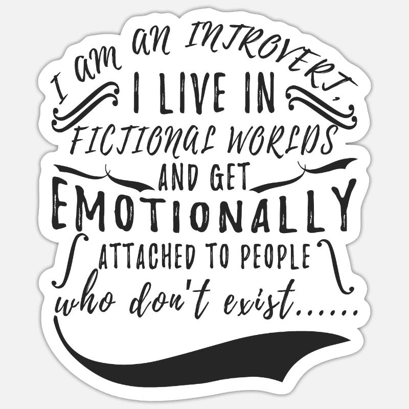 Introvert - Sticker size S (10 x 10 cm) - white matte