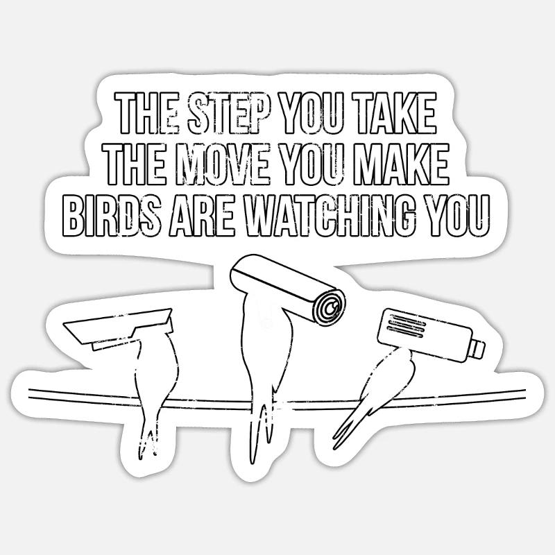 Birds aren't real - Sticker size S (10 x 10 cm) - white matte
