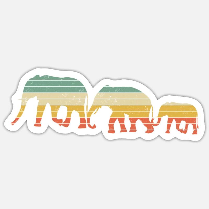 Retro elephant gift - Sticker size S (10 x 10 cm) - white matte