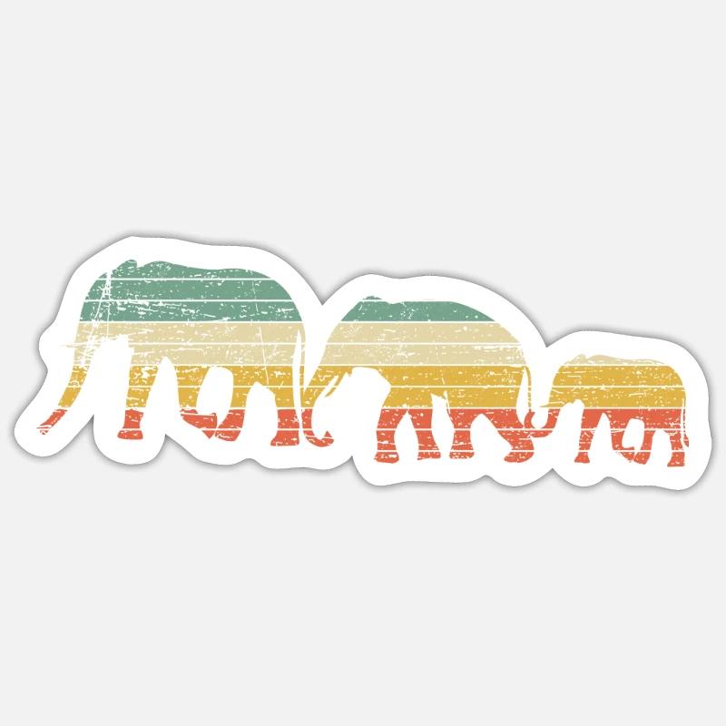 éléphant - Sticker taille S (10 x 10 cm) - blanc mat
