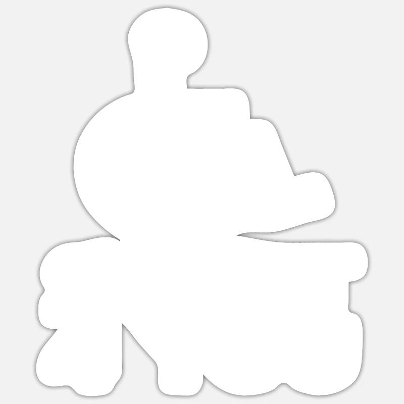 Rollstuhl Rollstuhlfahrer Behinderte Rollstühle - Sticker Größe S (10 x 10 cm) - Mattweiß