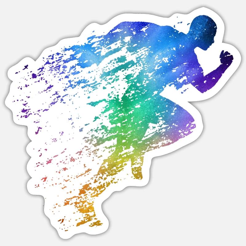 Athletics sprinter sprinting Sticker size S (10 x 10 cm)