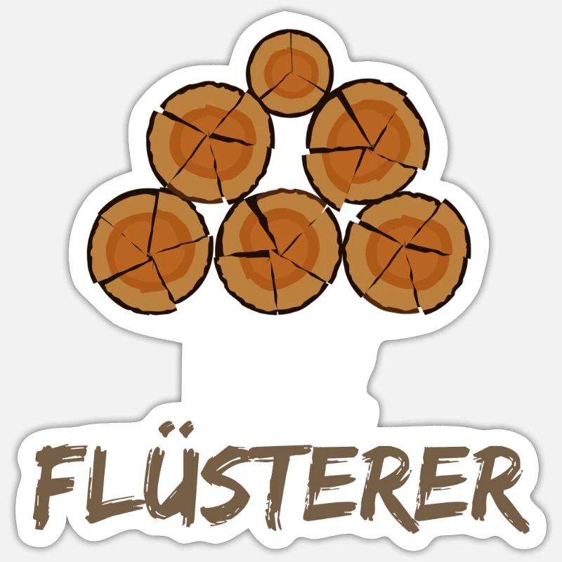 Holz Flüsterer - Sticker Größe S (10 x 10 cm) - Mattweiß