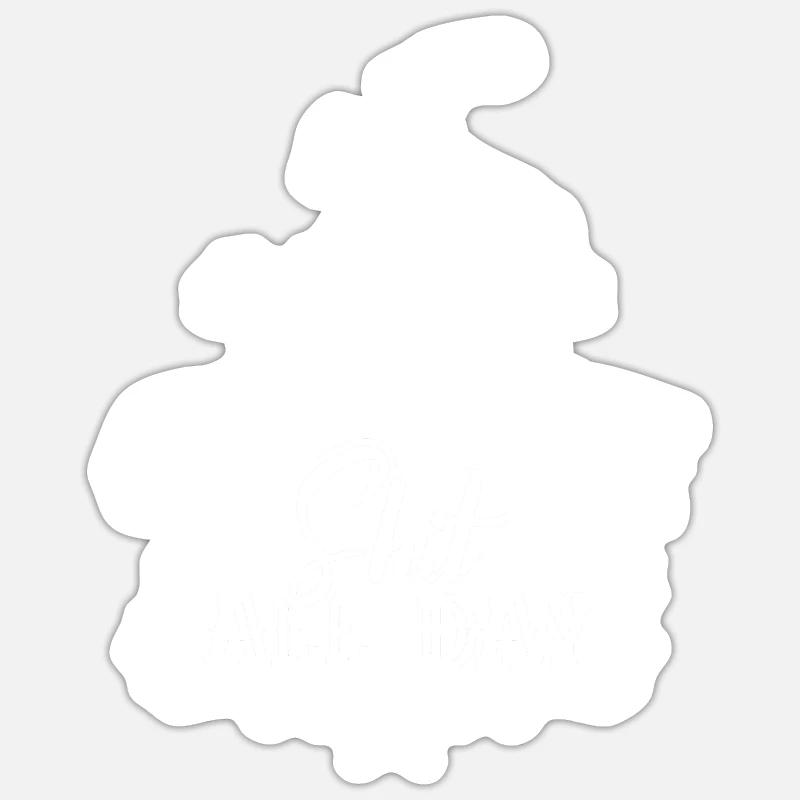 Cheval de cow-boy - Sticker taille S (10 x 10 cm) - blanc mat