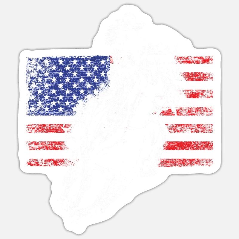 Drapeau Cowboy - Sticker taille S (10 x 10 cm) - blanc mat