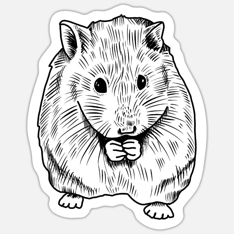 hamster - Sticker size S (10 x 10 cm) - white matte