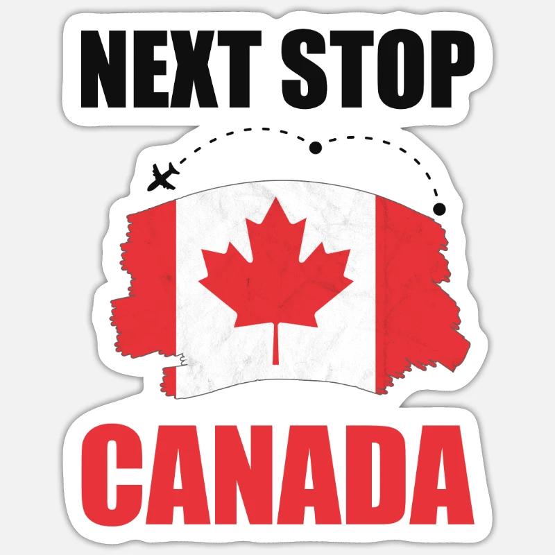 Next stop Canada trip - Sticker size S (10 x 10 cm) - white matte