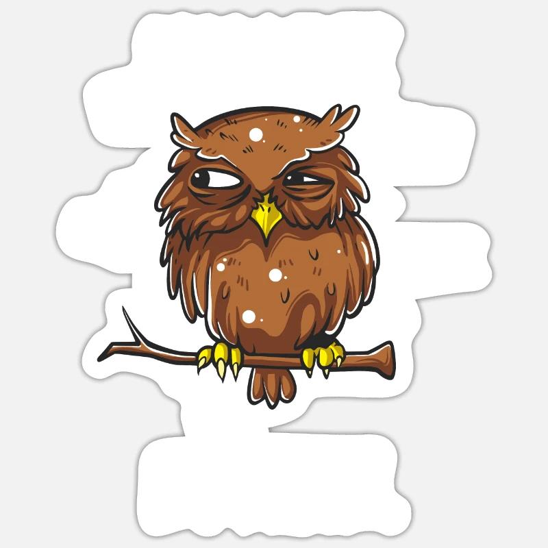 Ich beobachte euch und mache mir Notizen Eule - Sticker Größe S (10 x 10 cm) - Mattweiß