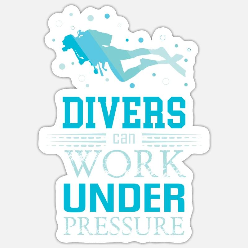 plongeur - Sticker taille S (10 x 10 cm) - blanc mat