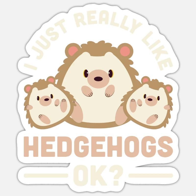 hérisson - Sticker taille S (10 x 10 cm) - blanc mat