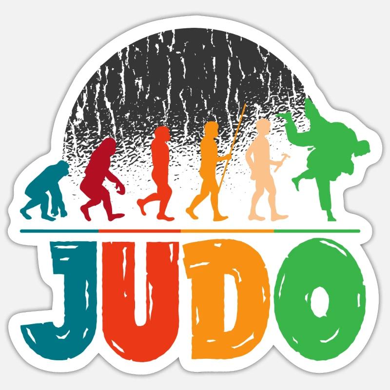 Evolution du judo Sticker taille S (10 x 10 cm)