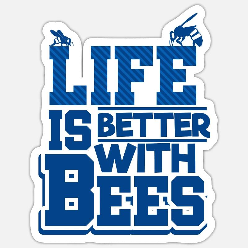 bees - Sticker size S (10 x 10 cm) - white matte