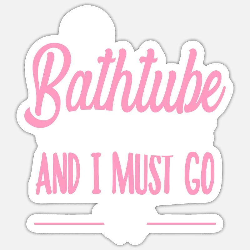 bain - Sticker taille S (10 x 10 cm) - blanc mat