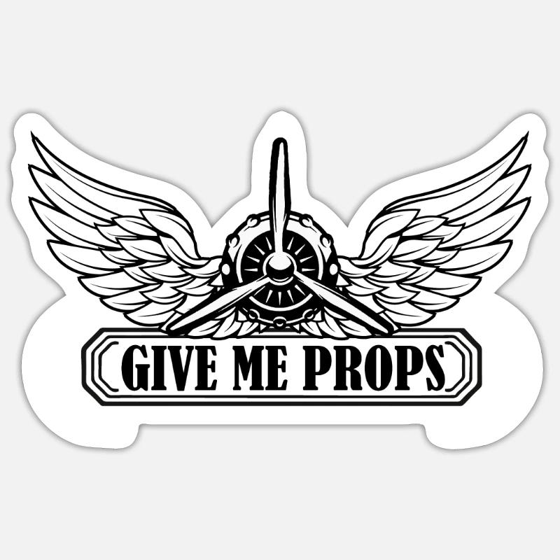 Avion - Sticker taille S (10 x 10 cm) - blanc mat
