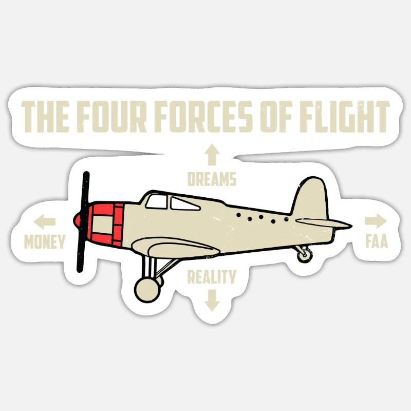 plane - Sticker size S (10 x 10 cm) - white matte