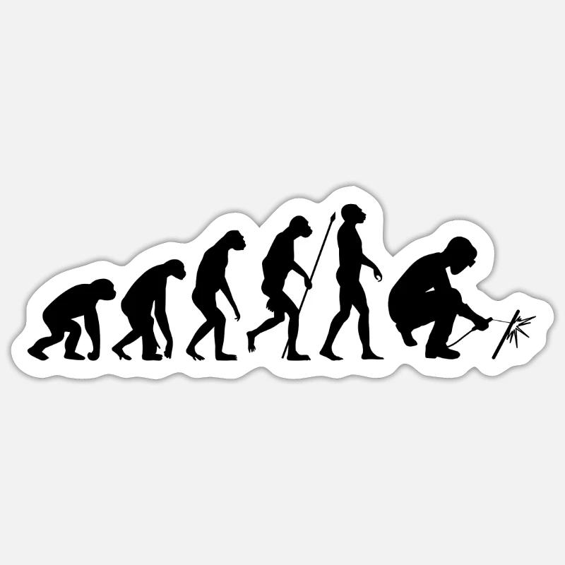 Schweißer Evolution - Sticker Größe S (10 x 10 cm) - Mattweiß