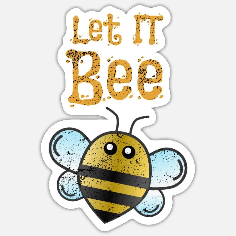 Let It Bee - Sticker Größe S (10 x 10 cm) - Mattweiß