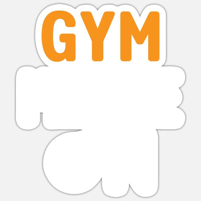 Mode Gym activé - Sticker taille S (10 x 10 cm) - blanc mat