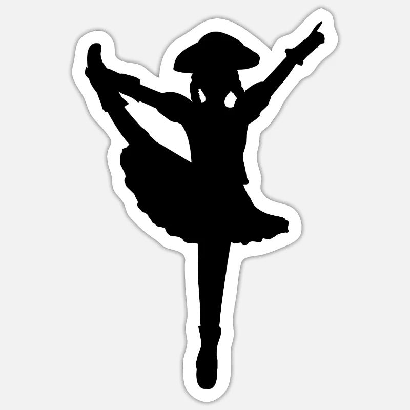 Garde de carnaval dansant le Mardi Gras - Sticker taille S (10 x 10 cm) - blanc mat