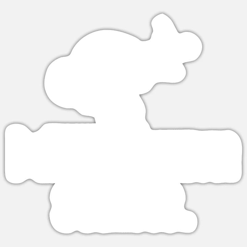 Accident de vélo - Sticker taille S (10 x 10 cm) - blanc mat