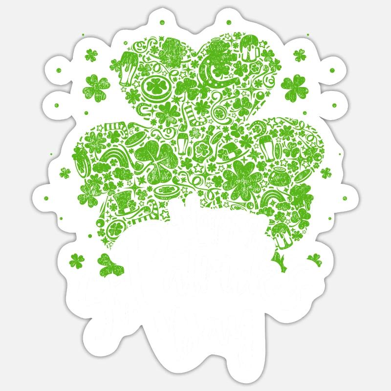 Saint Patricks Day - Sticker taille S (10 x 10 cm) - blanc mat