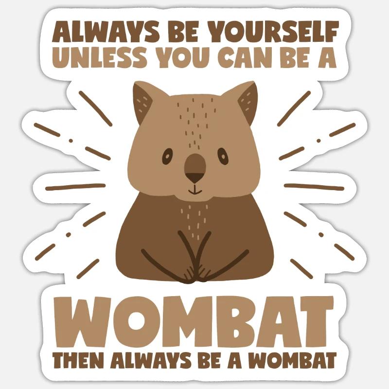 Be a wombat - Sticker size S (10 x 10 cm) - white matte