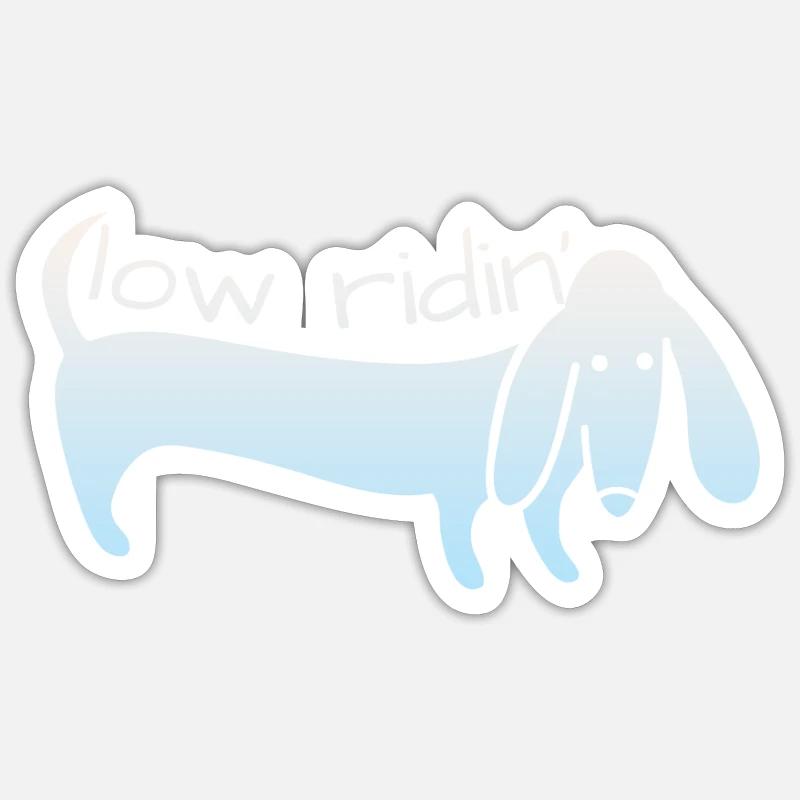 teckel - Sticker taille S (10 x 10 cm) - blanc mat