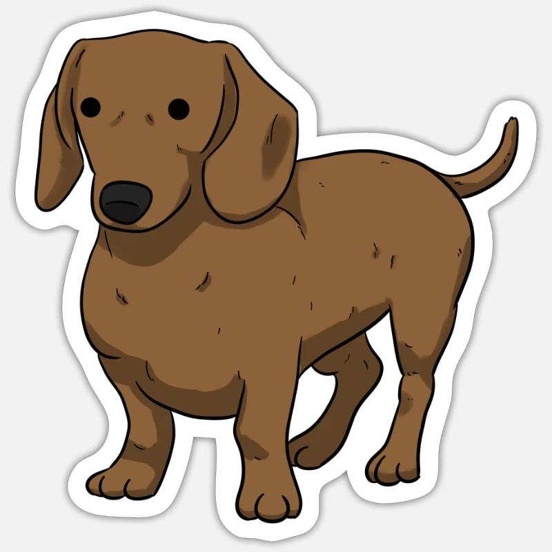 teckel - Sticker taille S (10 x 10 cm) - blanc mat