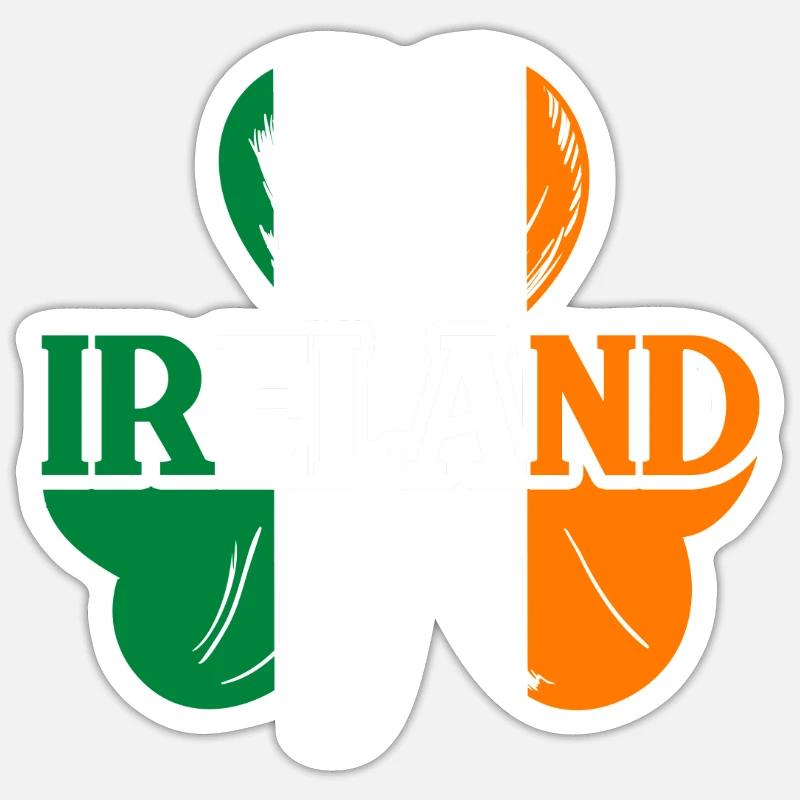 idée cadeau drapeau Irlande - Sticker taille S (10 x 10 cm) - blanc mat