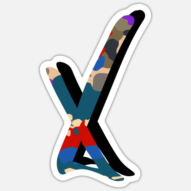 X Initial - Sticker size S (10 x 10 cm) - white matte
